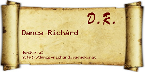 Dancs Richárd névjegykártya