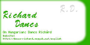 richard dancs business card